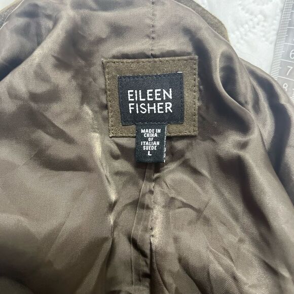 EILEEN FISHER Goat Suede Open Blazer
Jacket Green Large - Picture 11 of 16